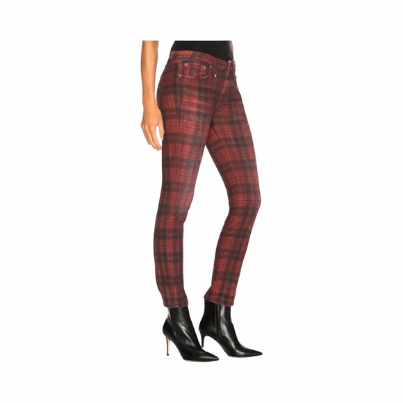 R13 Kate Plaid Mid-Rise Ankle Skinny Jeans Size 27 - Picture 3 of 9